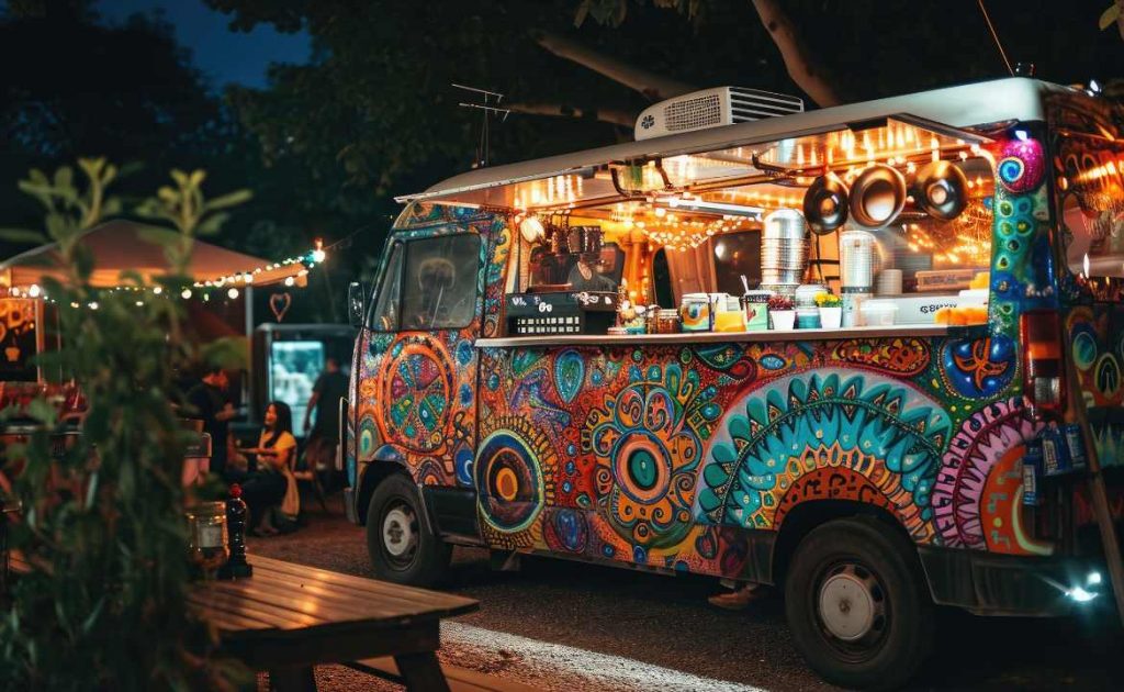 Psytrance themed food truck at immense festival in aarhus